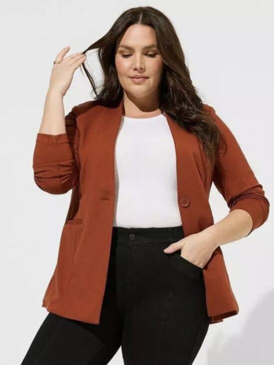torrid Jackets & Blazers - Torrid Lightweight Ponte Longline Blazer Jacket Women's Size 5X NWT